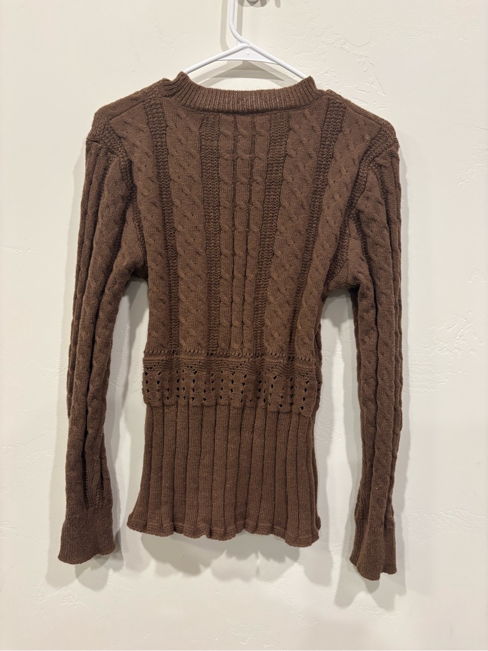 Brown Cable Knit Women's Sweater